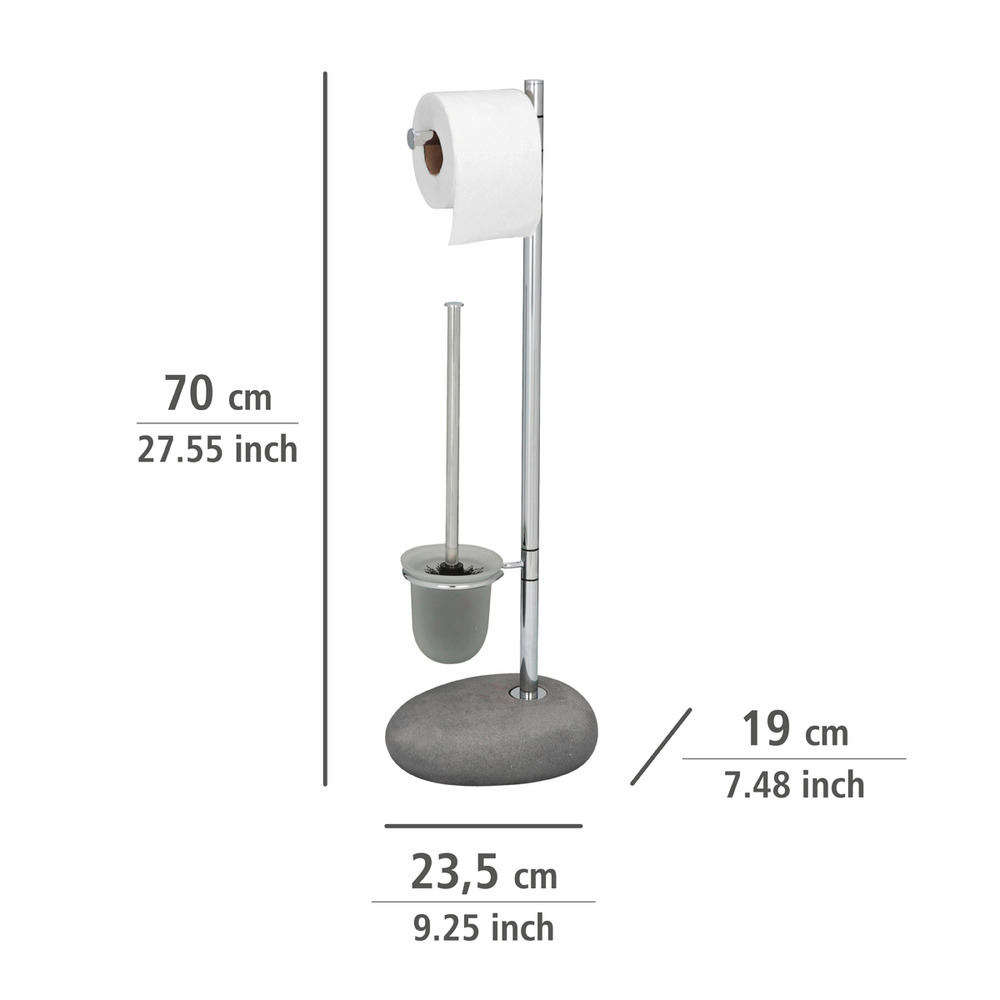 Stand WC-Garnitur Mod. Pebble Stone Grey  aus Polyresin