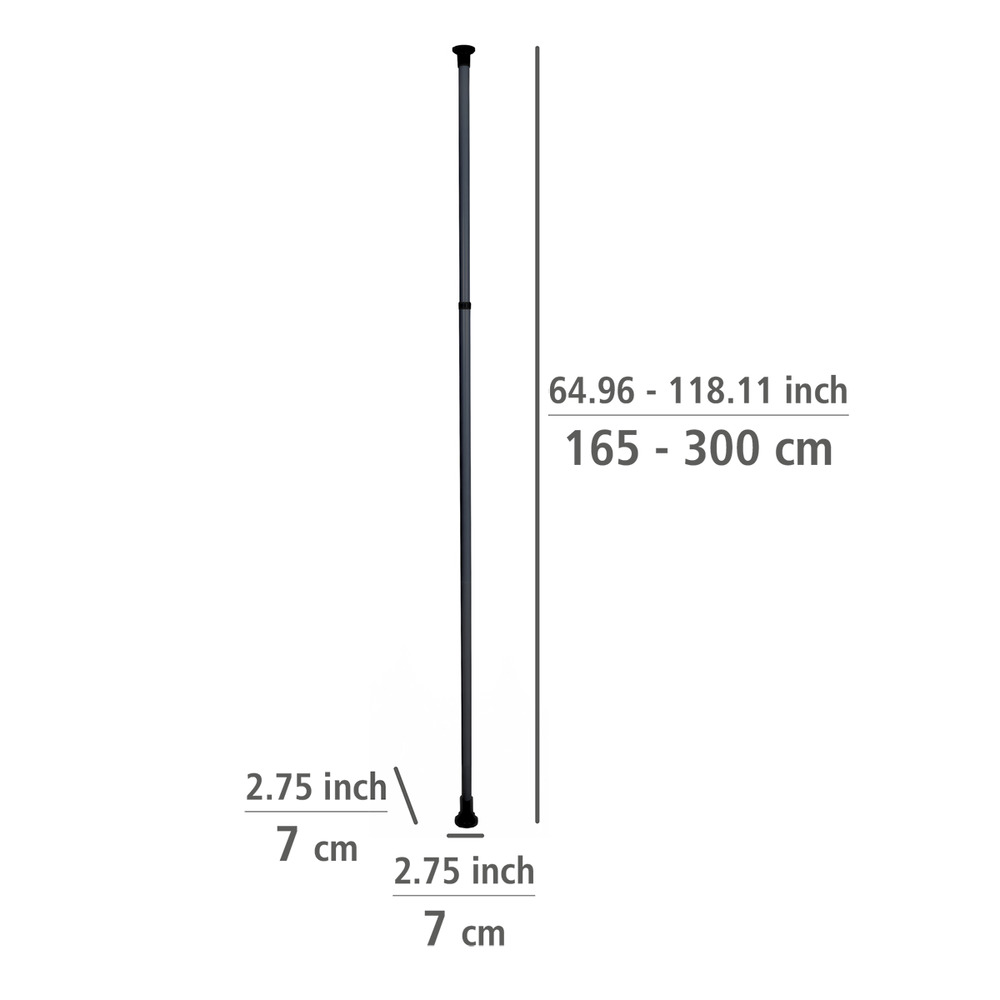 Hauptstange Mod. Herkules Schwarz  verstellbar bis 300 cm 