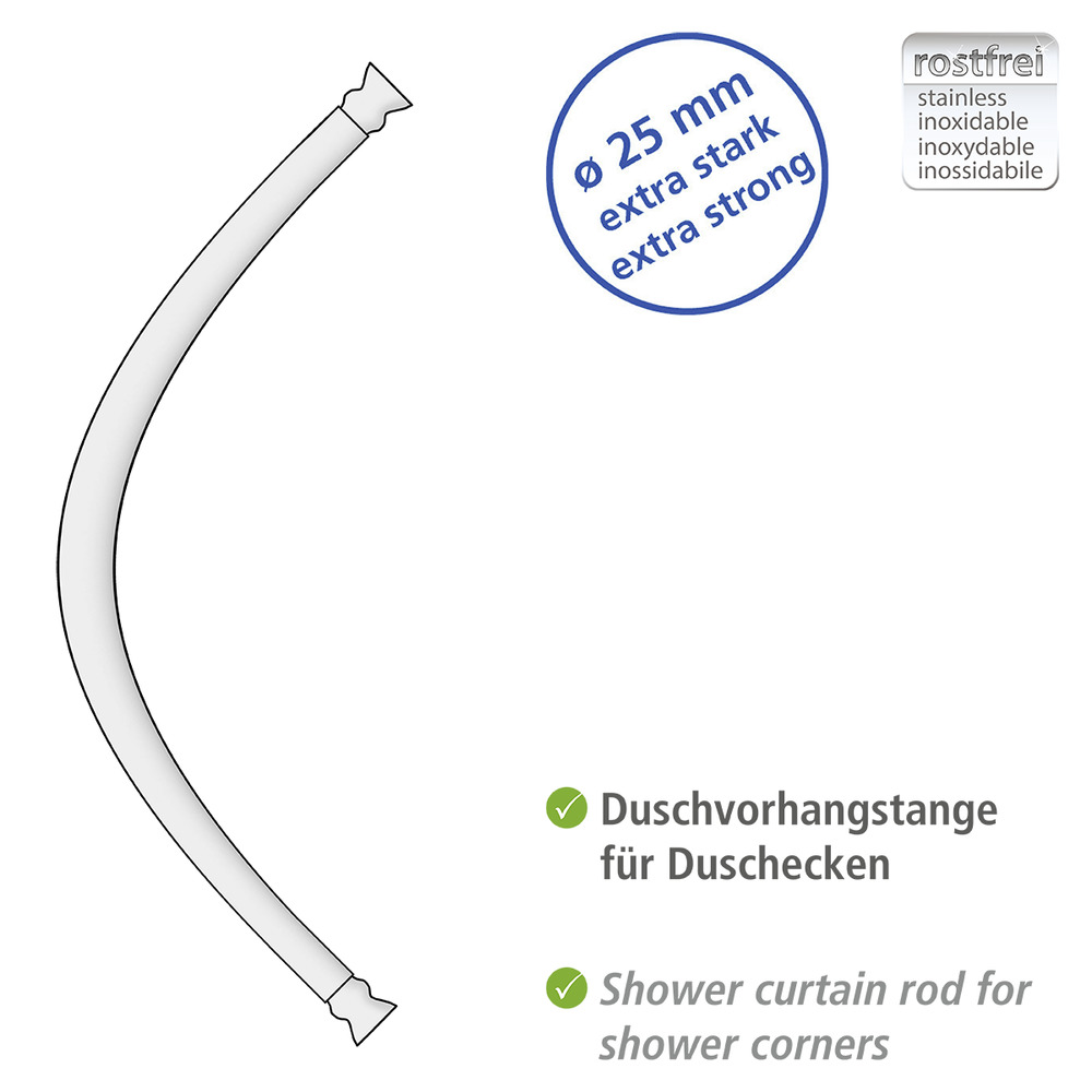 Rundduschstange Chrom  80 x 80 / 90 x 90 cm