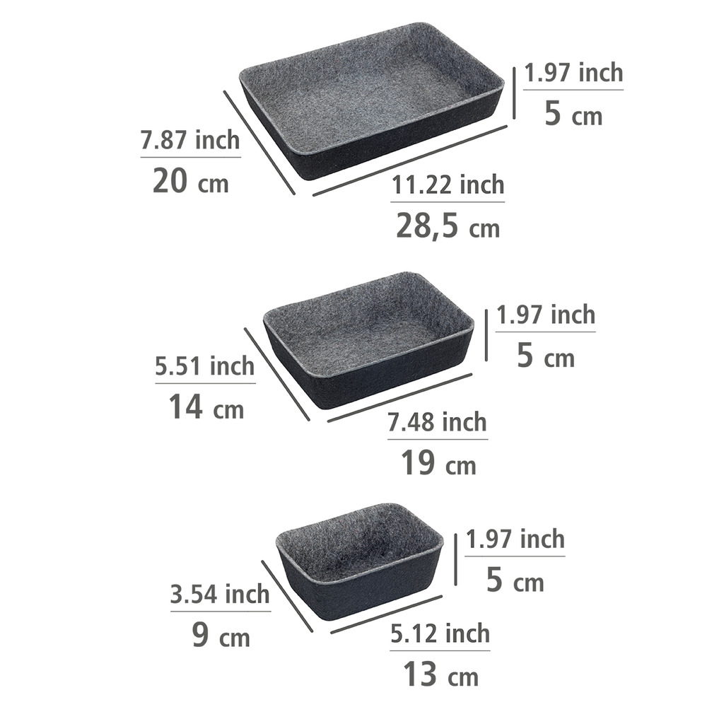 Schubladen Organizer Filz  7-teilig