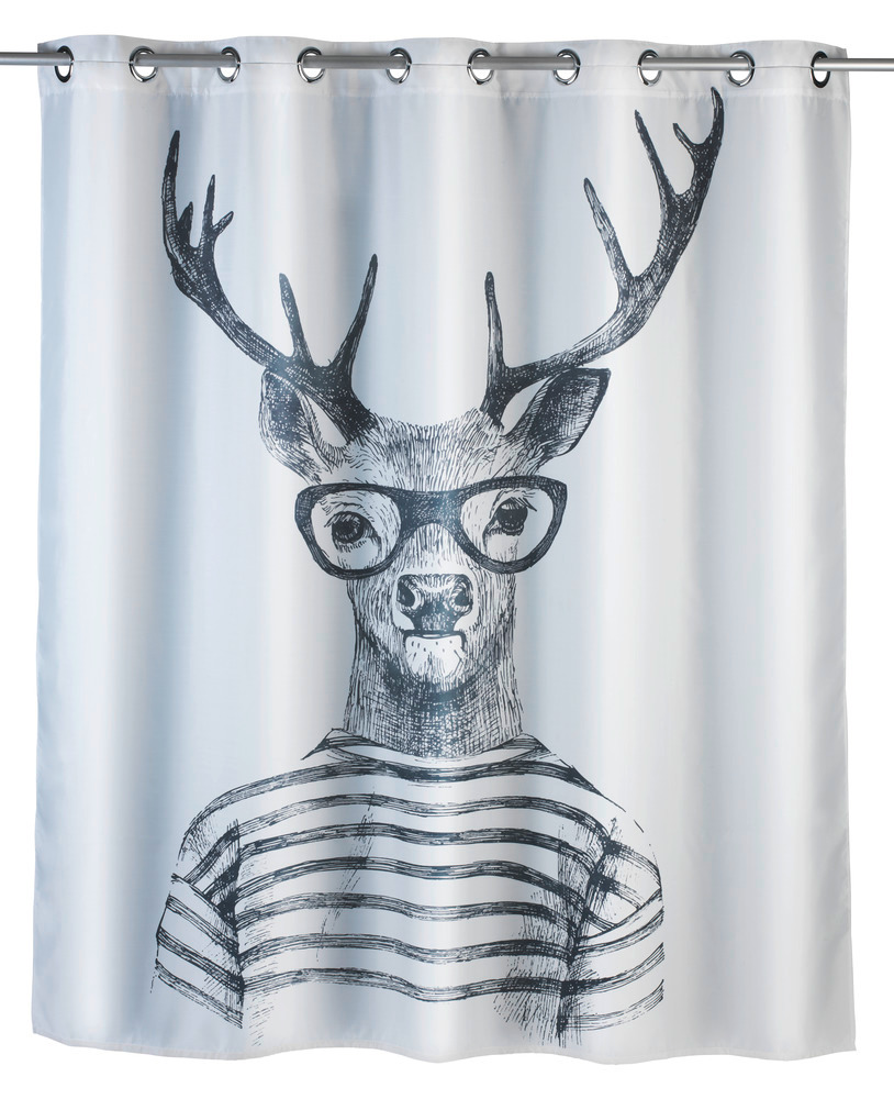 Anti-Schimmel Duschvorhang Mr. Deer Flex  Polyester, 180 x 200 cm, waschbar