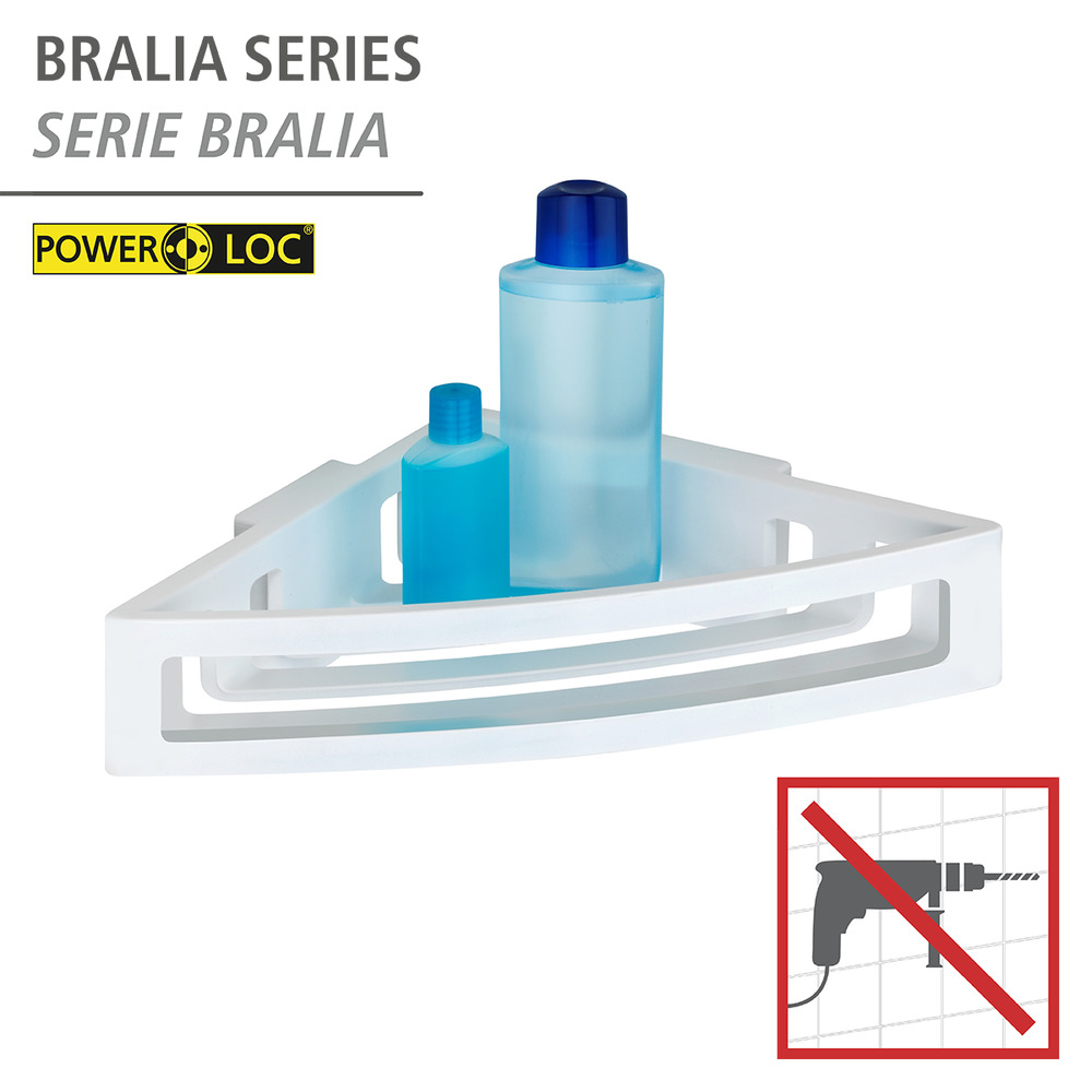 Power-Loc® Eckablage Bralia Weiß  Befestigen ohne bohren