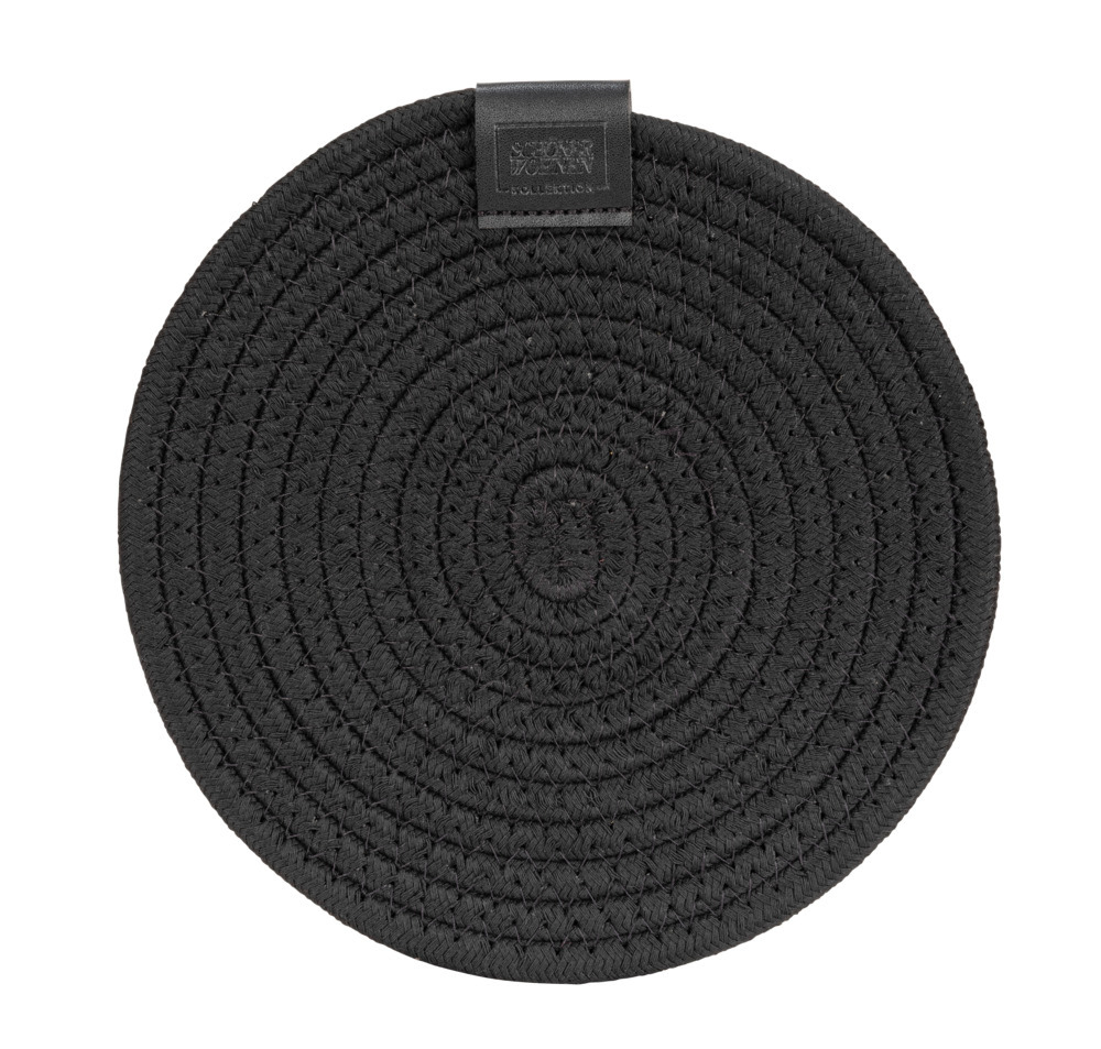 Topfuntersetzer Mod. SVEA 2er, schwarz, Polyester/PVC, Ø20x1 cm hitzeresistent bis 200°C Topfuntersetzer Mod. SVEA 2er, schwarz, Polyester/PVC, Ø20x1 cm hitzeresistent bis 200°C