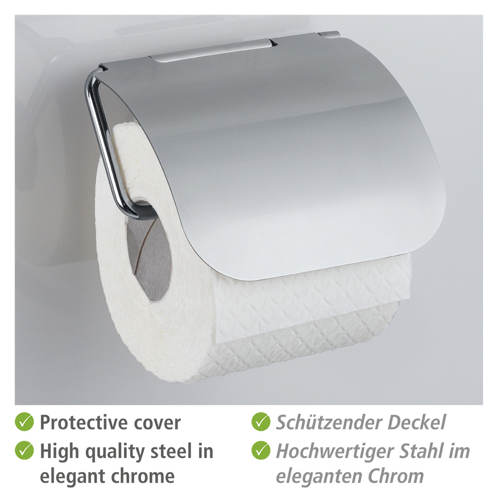 Static-Loc® Plus Toilettenpapierhalter mit Deckel Osimo  WC-Rollenhalter, Befestigen ohne bohren