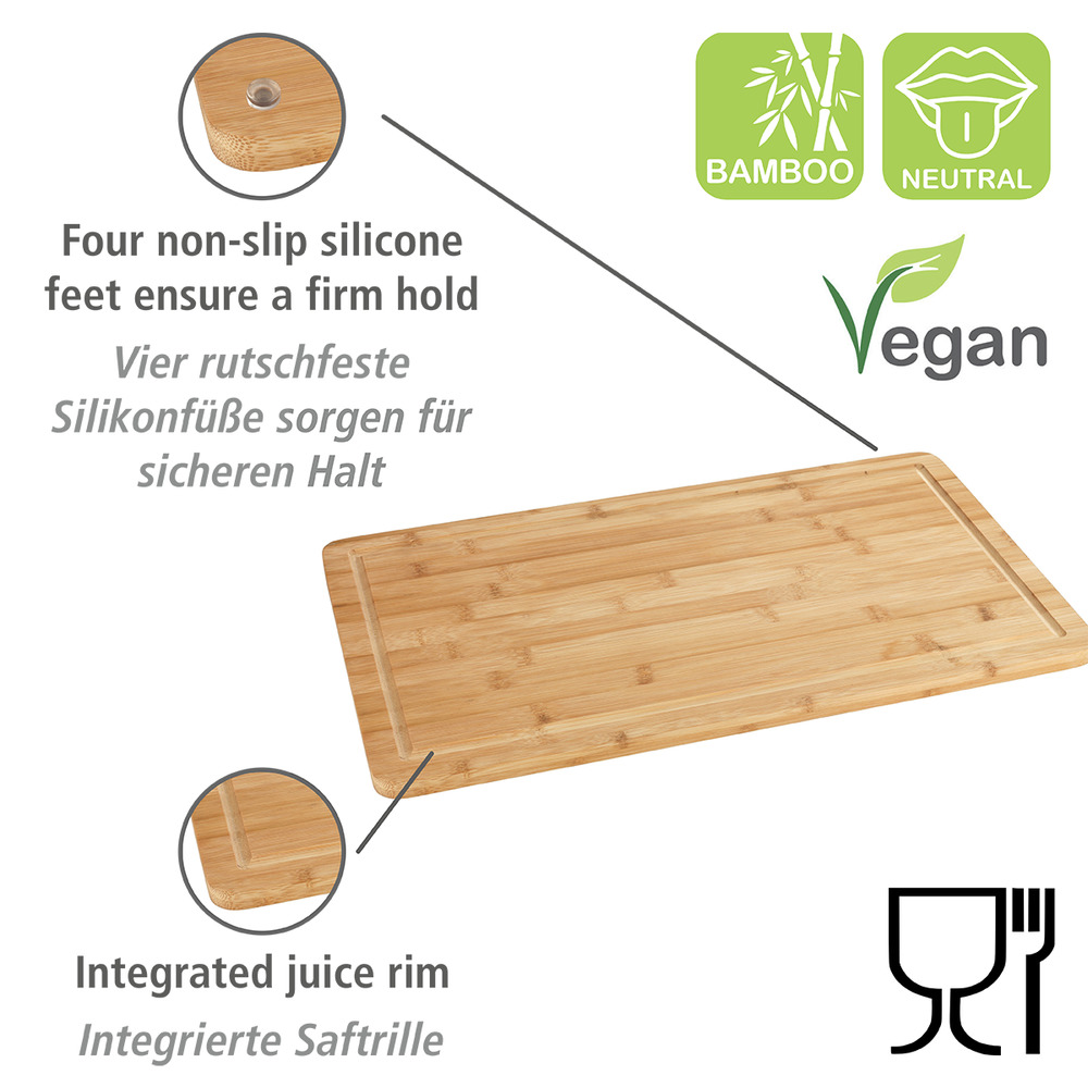 Herdabdeckplatte Mod. Bambus  Küchenbrett, Schneidebrett mit Saftrille