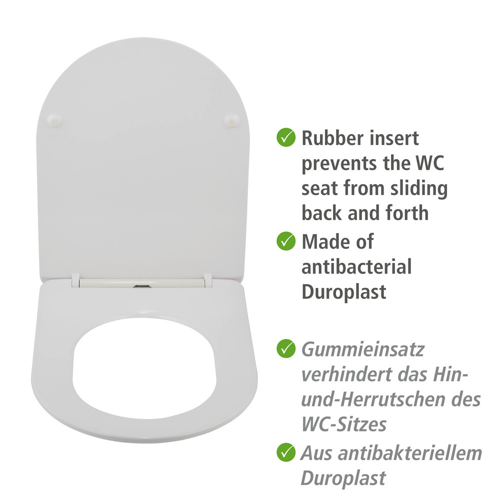 WC-Sitz Galati Weiß matt  aus Duroplast, Soft-Touch-Effekt