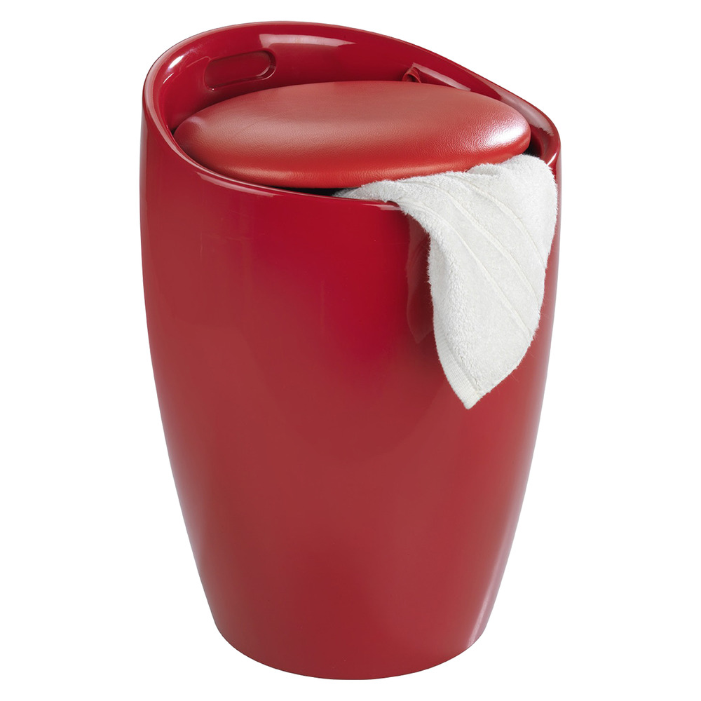 Hocker Mod. Candy Red  Badhocker, mit abnehmbarem Wäschesack