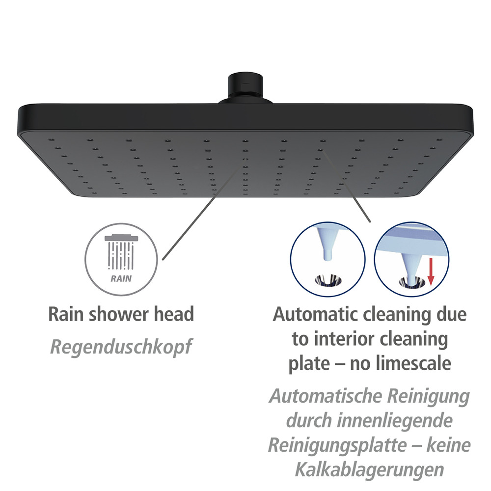 Regenduschkopf Automatic Cleaning 25 x 17 cm  25 x 17 cm