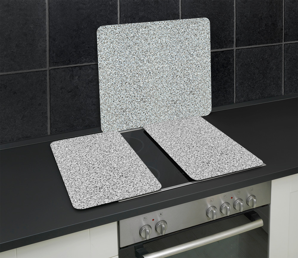 Glasabdeckplatte Universal Granit, 2er Set  für alle Herdarten