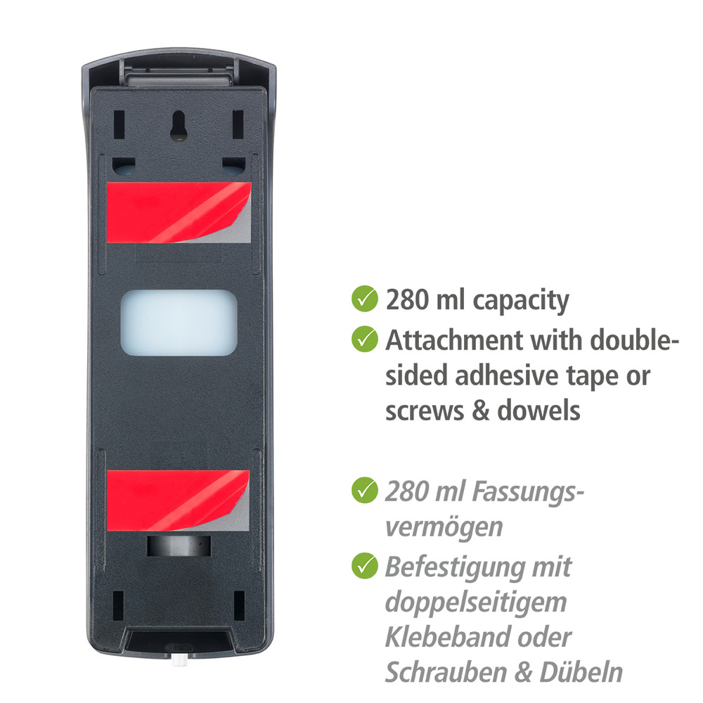 Desinfektionsmittel-Spender Mod. Ranera S Schwarz  Seifenspender & Desinfektionsspender, Füllmenge: 280 ml