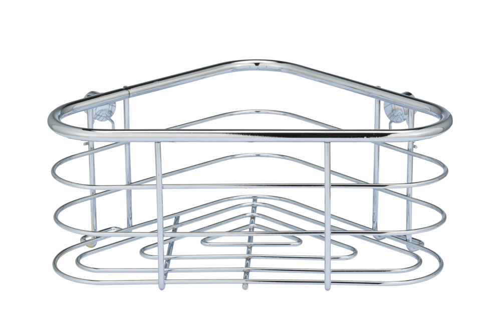 Edelstahl Eckablage Mod. Trestina  Extra tiefer Korb für Shampoo- und Duschgelflaschen