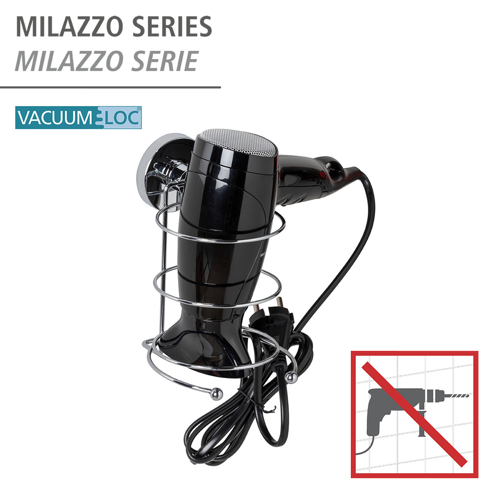 Vacuum-Loc® Haartrocknerhalter Mod. Milazzo  Befestigen ohne bohren