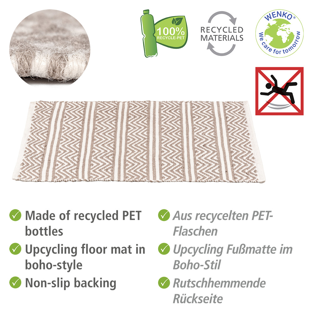 Badematte Mod. Shaki  Badvorleger aus recycelten PET Flaschen, 50 x 80 cm