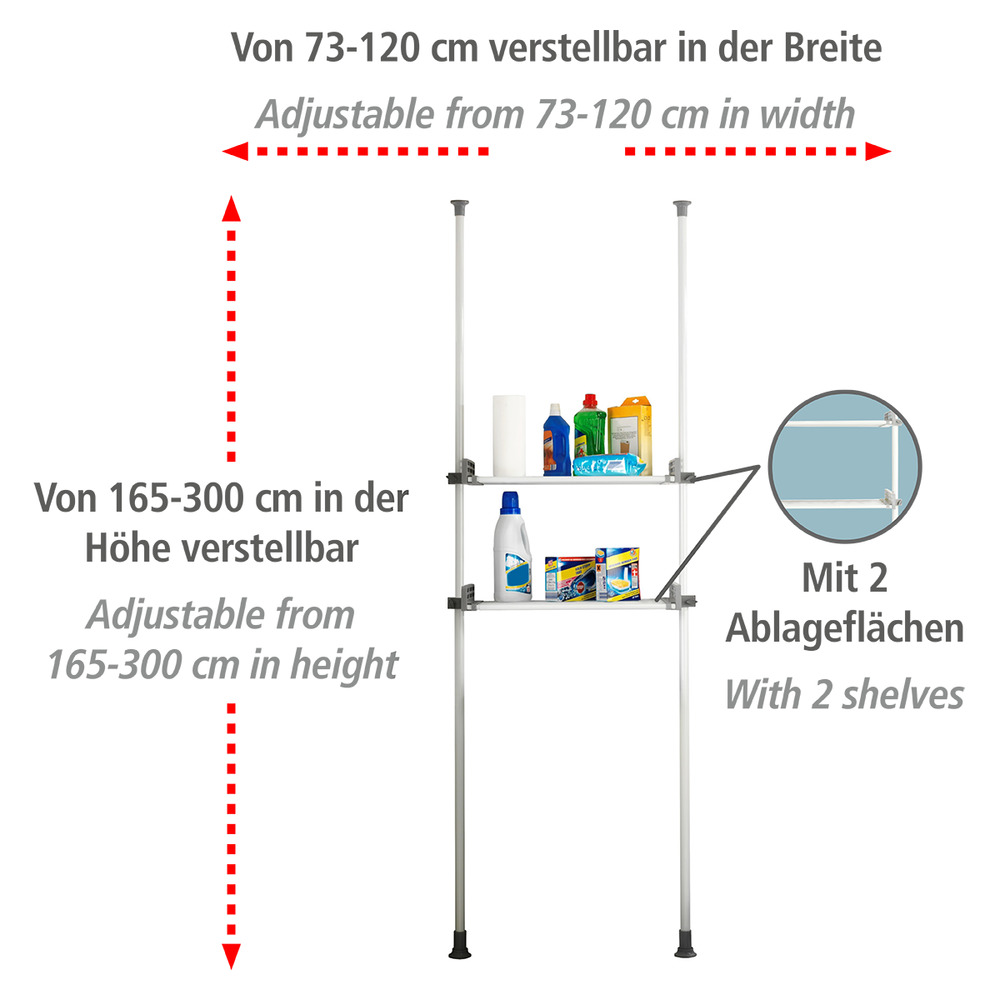 Teleskop-System Mod. Herkules Twin  aus pulverbeschichtetem Metall