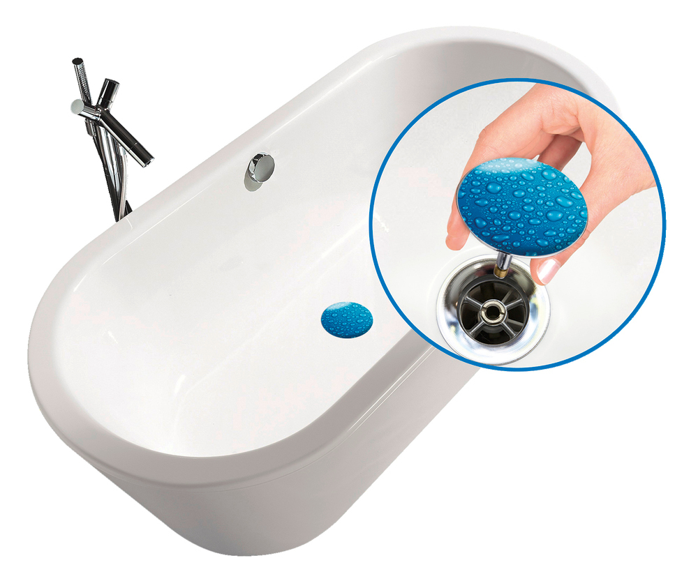 Badewannenstöpsel Pluggy® XXL Mod. Waterdrops  für alle handelsüblichen Abflüsse