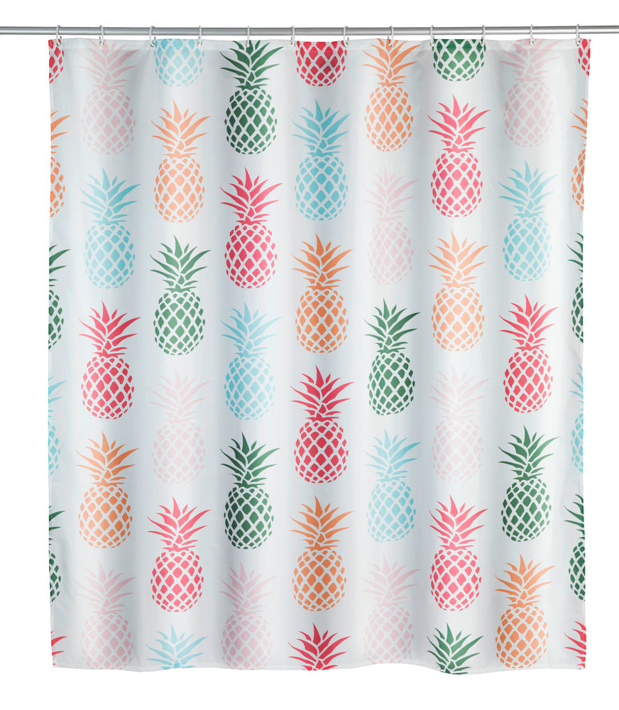 Duschvorhang Mod. Ananas  Polyester, 180 x 200 cm, waschbar