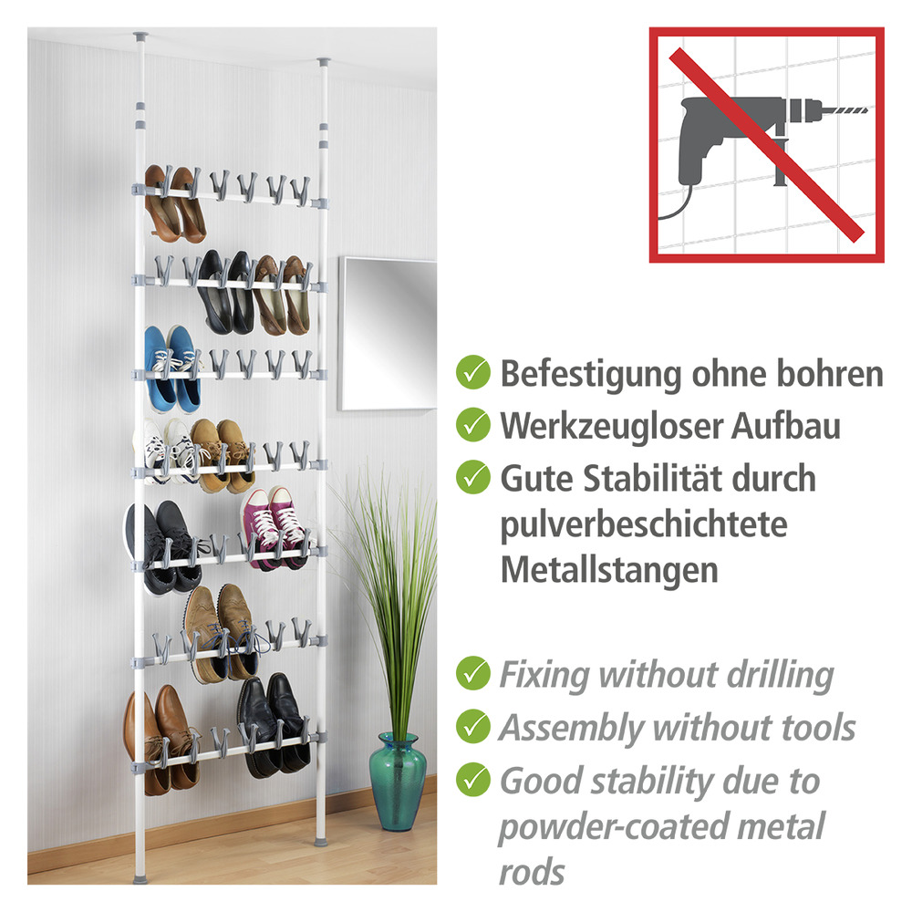 Teleskop Schuhregal Mod. Atlas  für 42 Paar Schuhe