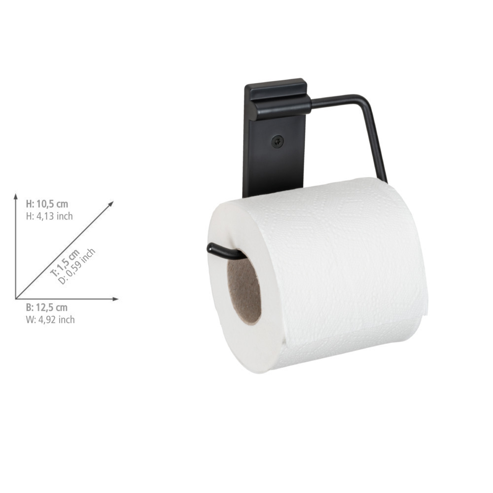 Toilettenpapierhalter Mod. Basic Black  aus Edelstahl