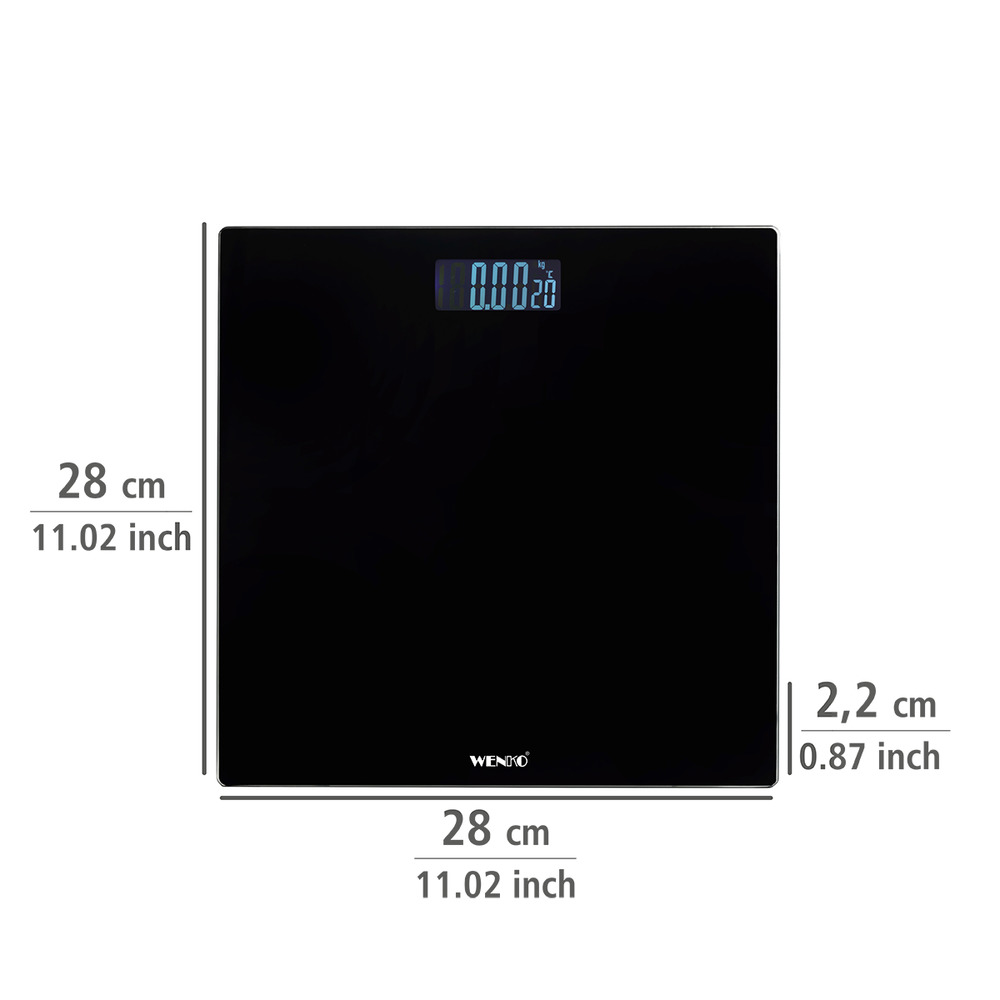 Personenwaage LCD Schwarz  digitale Körperwaage mit LCD-Display