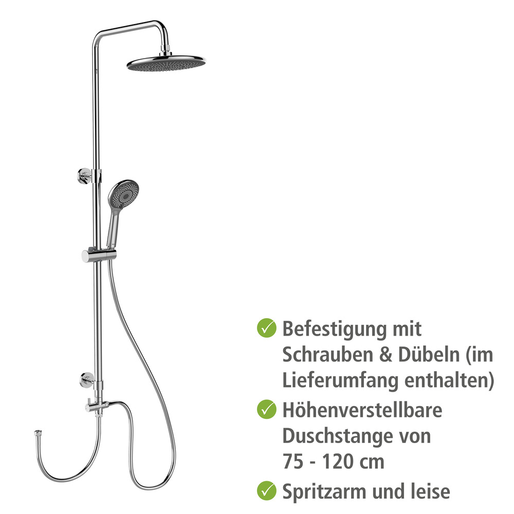 Duschsystem Watersaving Chrom  bis zu 40 % Wasserersparnis