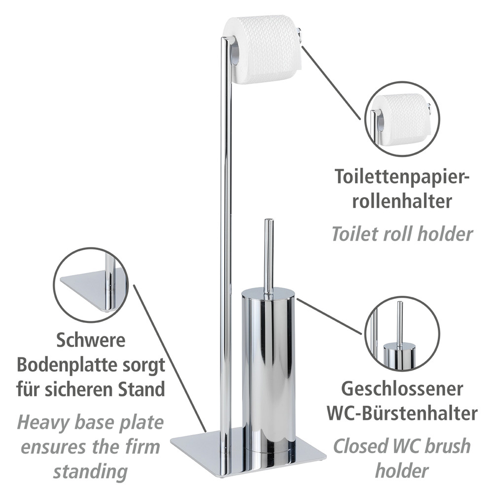 Stand WC-Garnitur Mod. Recco  WC-Bürstenhalter und Toilettenpapierhalter