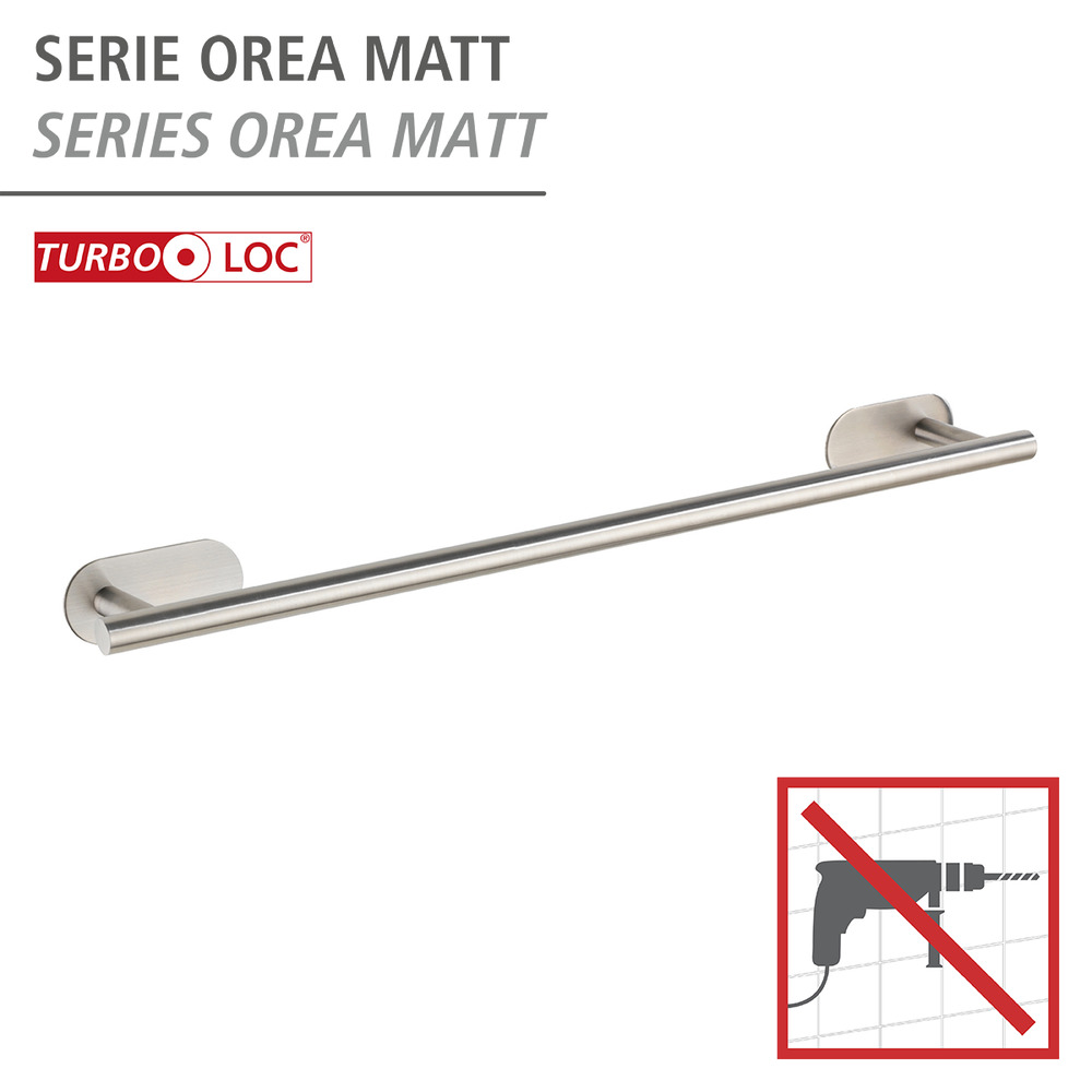 Turbo-Loc® Edelstahl Badetuchstange Mod. Orea Uno Matt  Befestigen ohne bohren