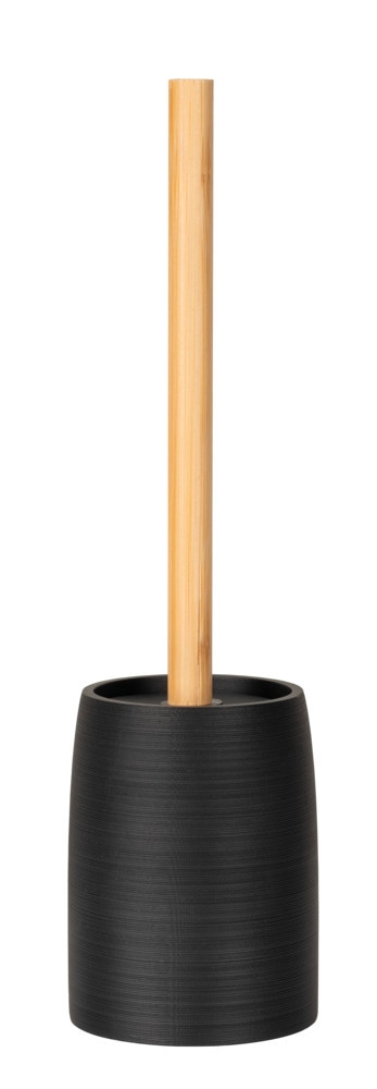 WC-Garnitur Mod. Altavalle, schwarz, polyresin, bambus, Ø10,5x38,5 cm  freistehend, hochwertiges polyresin