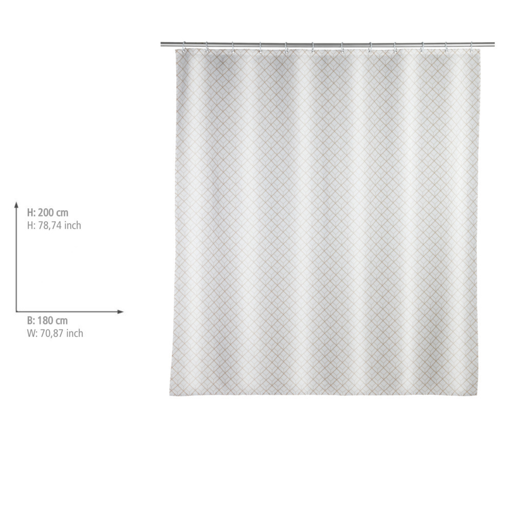 Duschvorhang Mod. Cubique  Textil (Polyester), 180 x 200 cm, waschbar