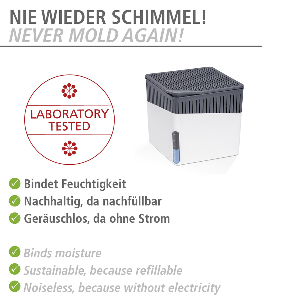 Raumentf. Mod. Cube 1000 g Nachfüller Orange  senkt die Luftfeuchtigkeit