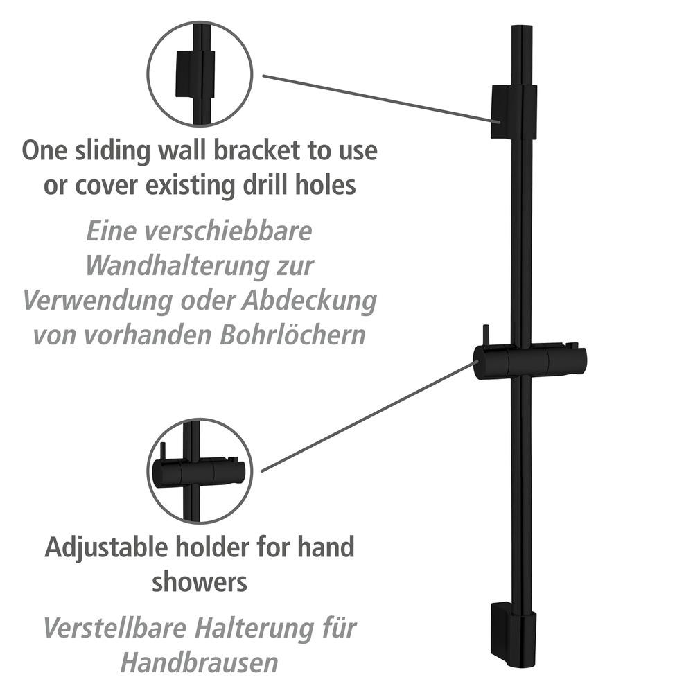 Duschstange Mod. Classic Schwarz 70 cm  70 cm