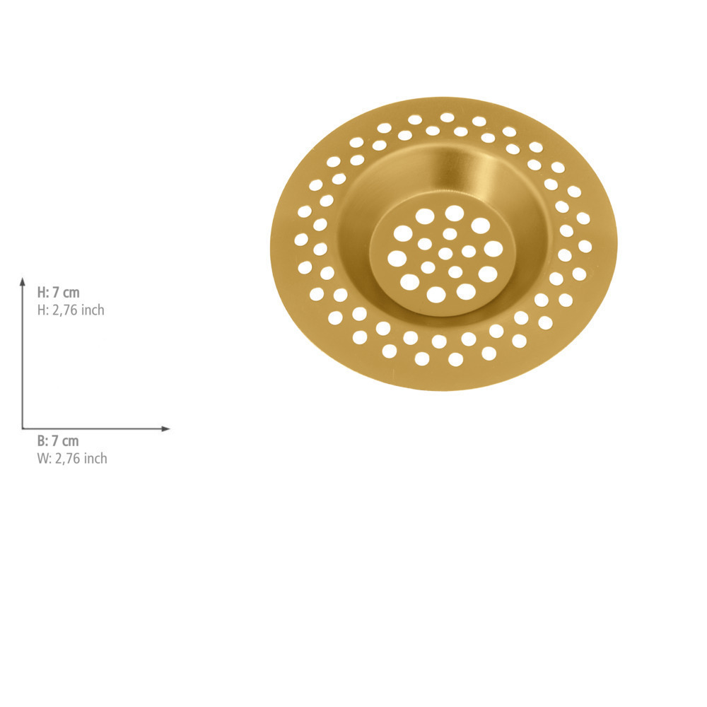 Edelstahl Abfluss-Sieb Gold, 2er Set  rostfrei