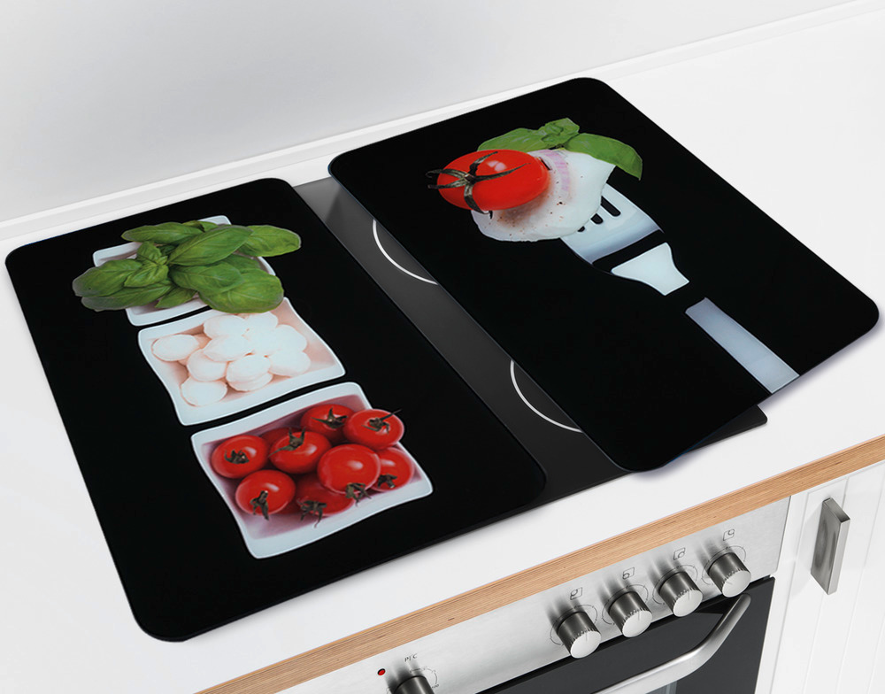 Glasabdeckplatte Universal Caprese, 2er Set  für alle Herdarten