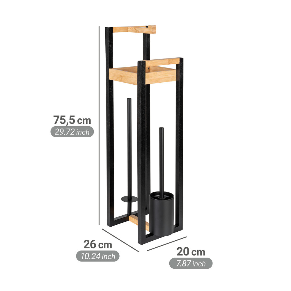 4 in 1 Stand WC-Garnitur Mod. Braidi  aus FSC® zertifiziertem Bambus