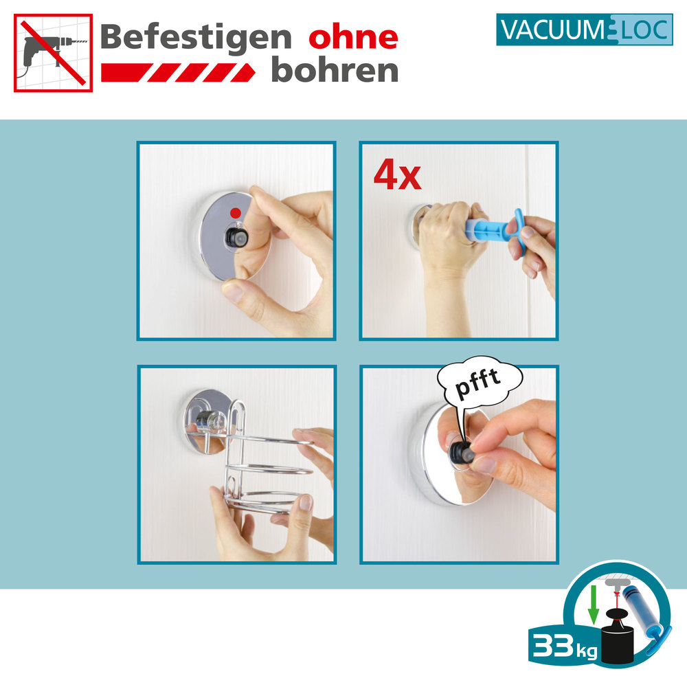 Vacuum-Loc® Wand Zahnputzbecher Mod. Milazzo, 2er Set  Befestigen ohne bohren