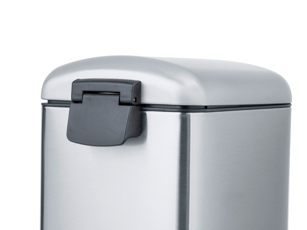 Treteimer Mod. LARA, 10L, edelstahl, satiniert, 31x39x18 cm easy-close Absenkautomatik integriert Treteimer Mod. LARA, 10L, edelstahl, satiniert, 31x39x18 cm easy-close Absenkautomatik integriert
