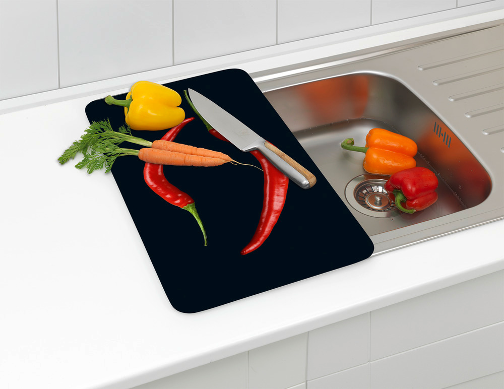 Glasabdeckplatte Universal Peperoni Duo, 2er Set  für alle Herdarten