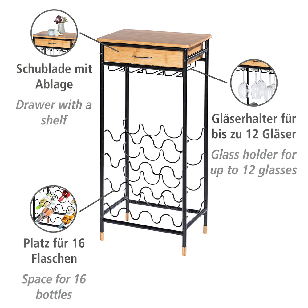 Weinregal Mod. Loft für 12 Flaschen  Bambus