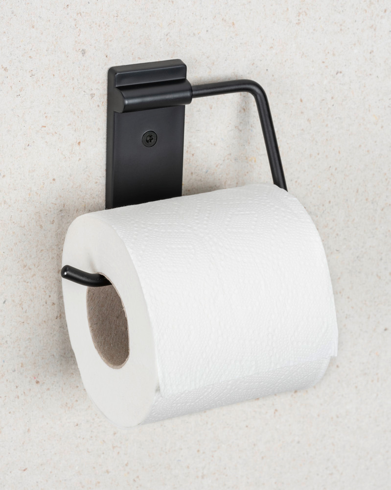 Toilettenpapierhalter Mod. Basic Black  aus Edelstahl