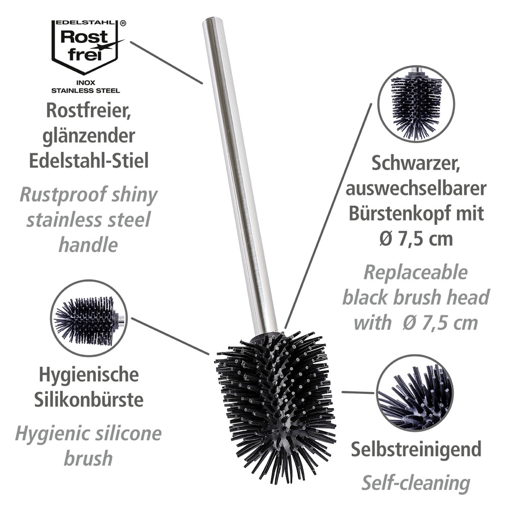 Silikon WC-Ersatzbürste  Edelstahlstiel