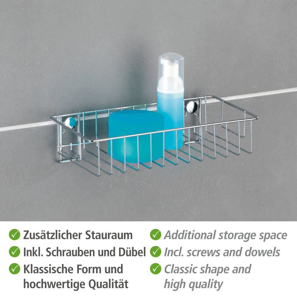 Wandablage Mod. Classic  aus hochglanzpoliertem, verchromtem Stahl