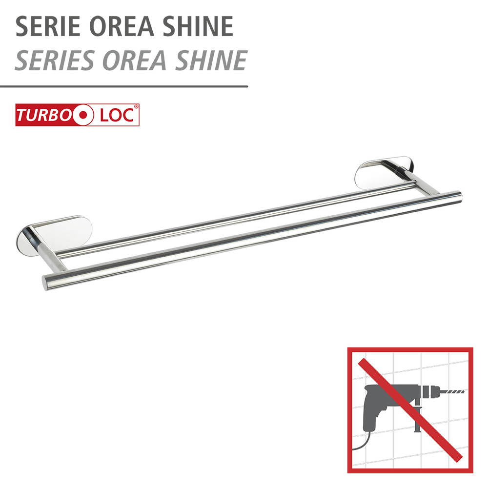 Turbo-Loc® Edelstahl Badetuchstange Mod. Orea Duo Shine  Handtuchstange, Befestigen ohne bohren