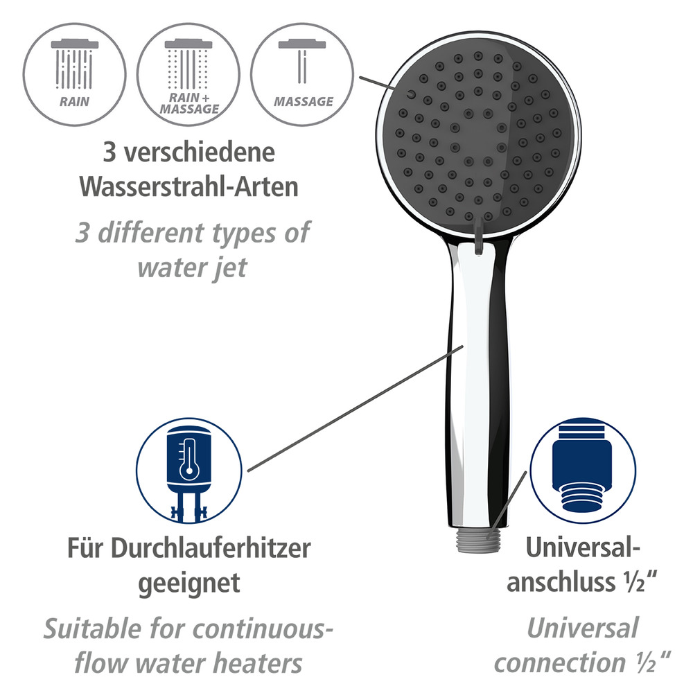 Duschkopf Mod. Basic Grau  Ø 10 cm