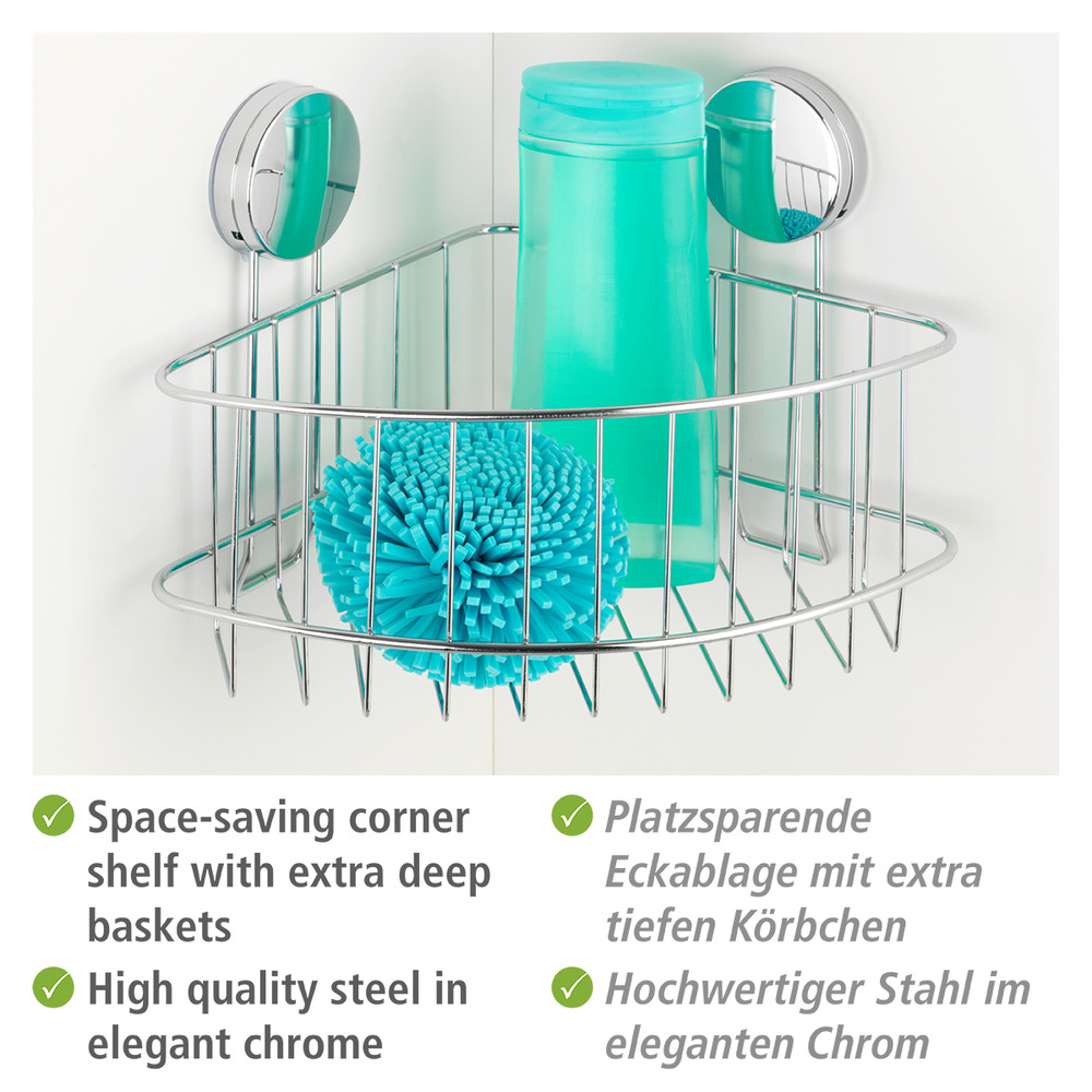 Static-Loc® Plus Eckablage Groß Osimo  Badezimmer-Ablage, Befestigen ohne bohren