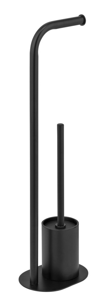 Stand WC-Garnitur Mod. Levante, schwarz, Stahl, 23x63x17 cm  2 in 1 Funktion