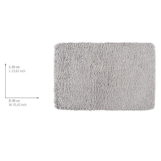 Badteppich Mod. Belize Light Grey  60 x 90 cm, Mikrofaser