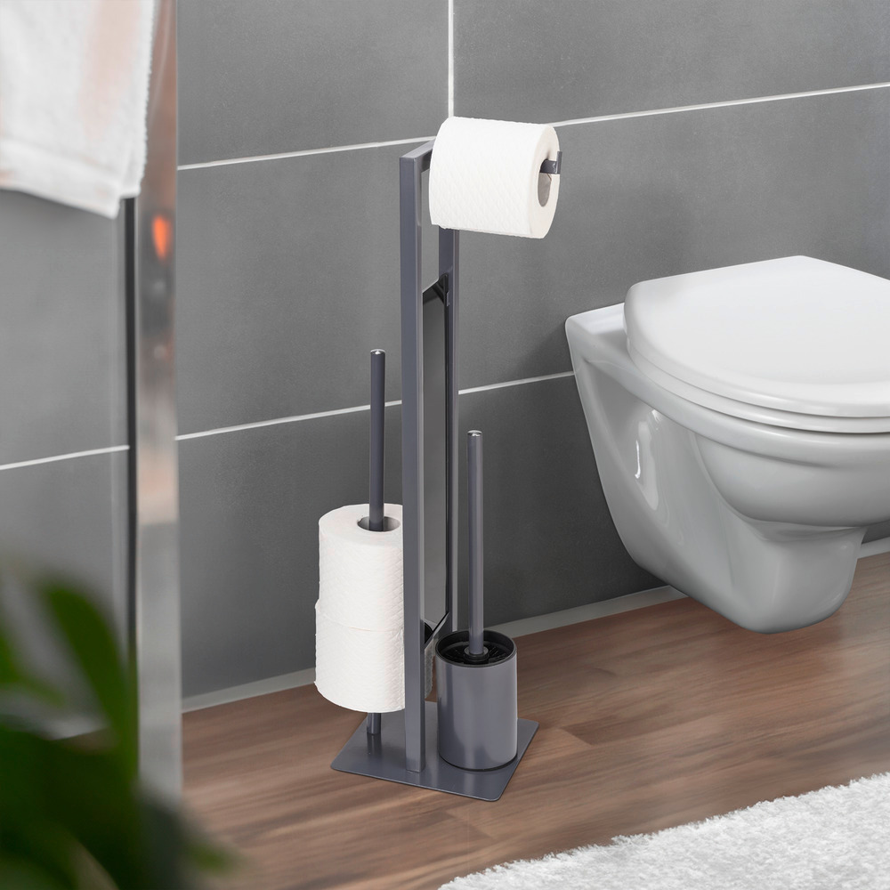 Stand WC-Garnitur Mod. Rivalta Grau  Platte aus Sicherheitsglas