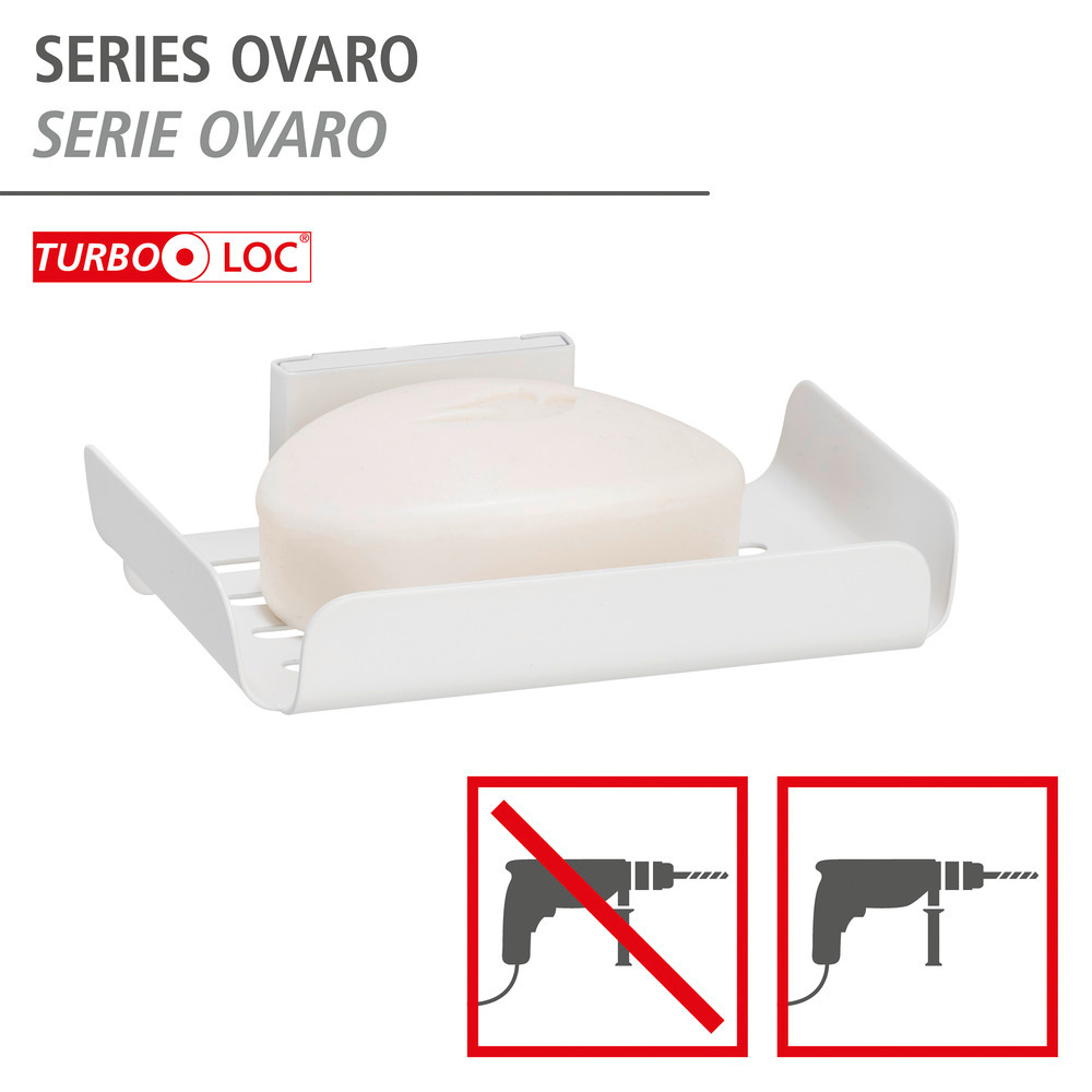 Turbo-Loc® Seifenablage Mod. Ovaro White matt  aus Edelstahl