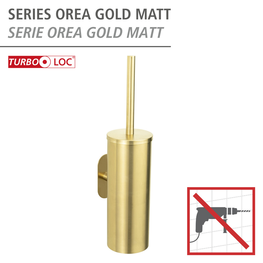 Turbo-Loc® WC-Garnitur Mod. Orea Gold Matt geschlossen  Befestigen ohne Bohren