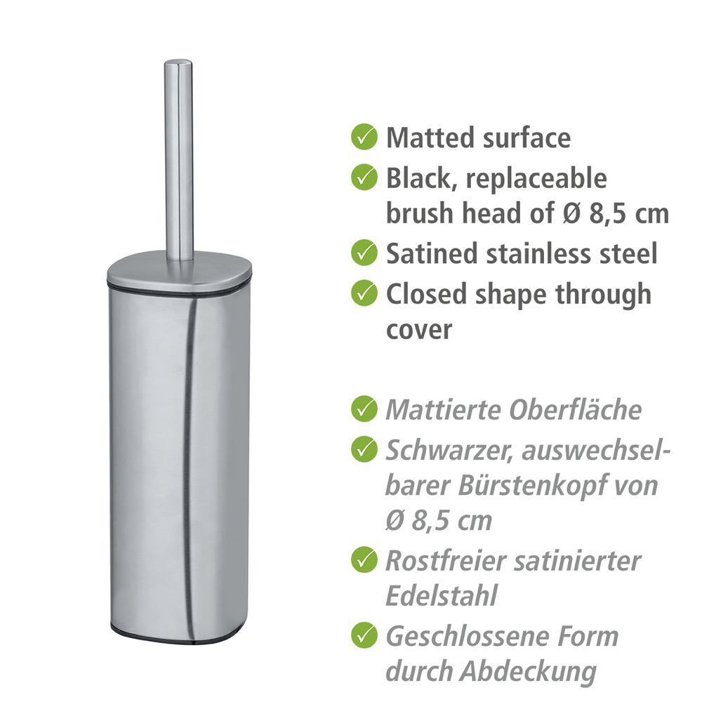 WC-Garnitur Mod. Alassio, matt  WC-Bürstenhalter aus Edelstahl