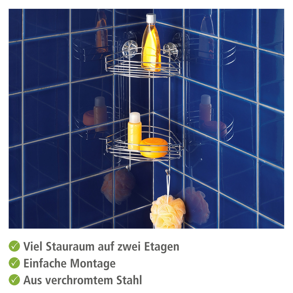 Vacuum-Loc® Eckregal 2 Etagen  Befestigen ohne bohren